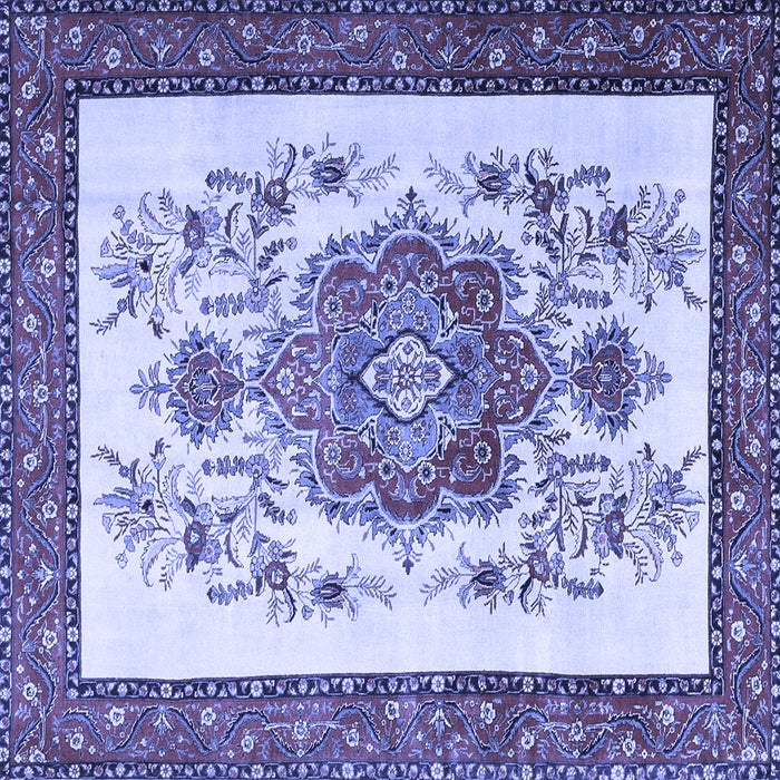 Square Machine Washable Persian Blue Traditional Rug, wshtr1222blu