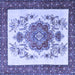 Square Machine Washable Persian Blue Traditional Rug, wshtr1222blu