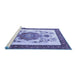 Sideview of Machine Washable Persian Blue Traditional Rug, wshtr1222blu