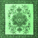 Square Persian Emerald Green Traditional Rug, tr1222emgrn