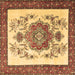 Square Machine Washable Persian Brown Traditional Rug, wshtr1222brn