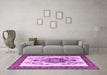 Machine Washable Persian Purple Traditional Area Rugs in a Living Room, wshtr1222pur