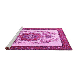 Sideview of Machine Washable Persian Pink Traditional Rug, wshtr1222pnk