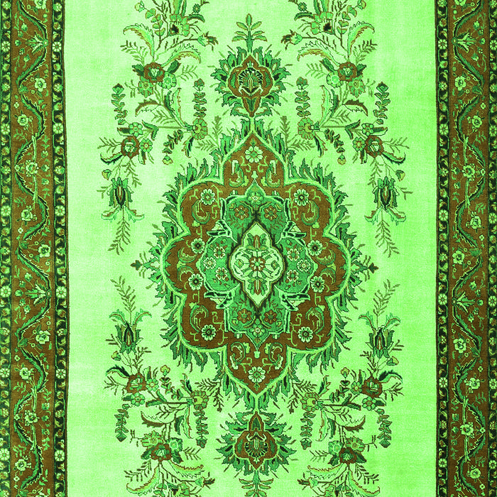 Serging Thickness of Machine Washable Persian Green Traditional Area Rugs, wshtr1222grn