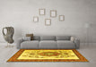 Machine Washable Persian Yellow Traditional Rug in a Living Room, wshtr1222yw