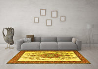 Machine Washable Persian Yellow Traditional Rug, wshtr1222yw