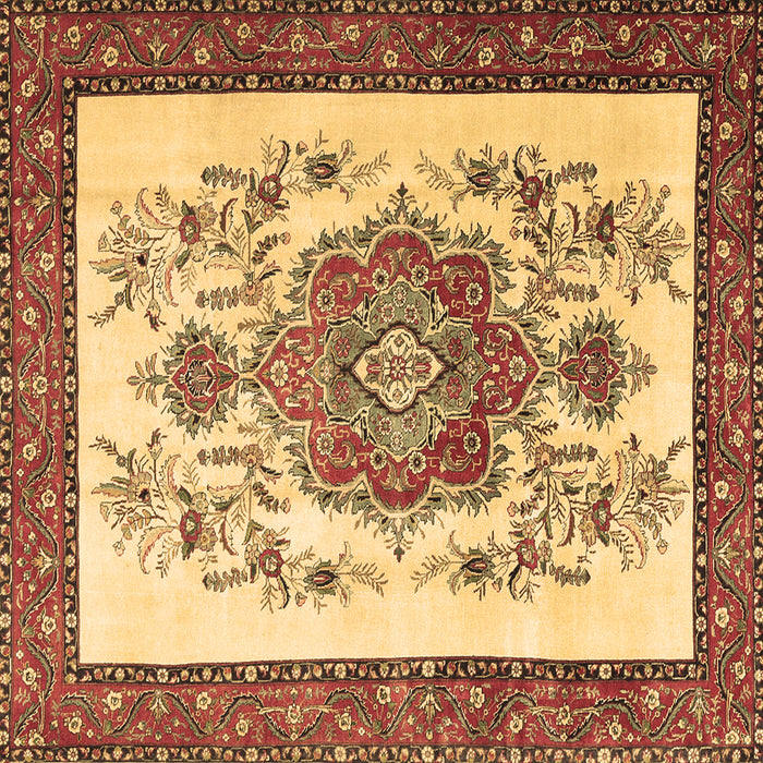 Square Persian Brown Traditional Rug, tr1222brn