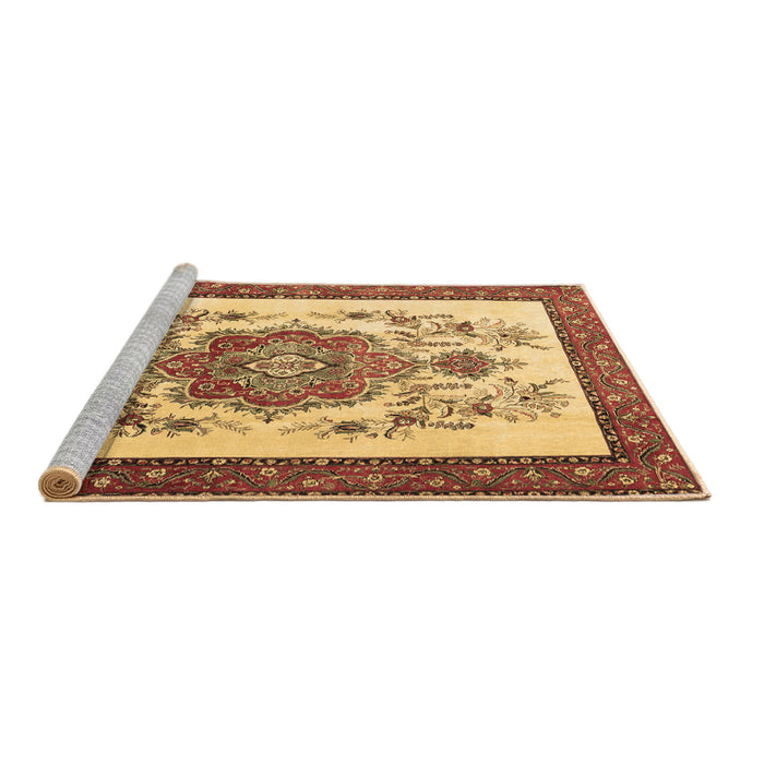 Sideview of Machine Washable Persian Brown Traditional Rug, wshtr1222brn
