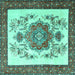 Square Persian Turquoise Traditional Rug, tr1222turq