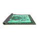 Sideview of Persian Turquoise Traditional Rug, tr1222turq