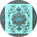 Round Persian Light Blue Traditional Rug, tr1222lblu