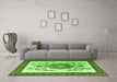 Machine Washable Persian Green Traditional Area Rugs in a Living Room,, wshtr1222grn