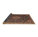 Sideview of Traditional Orange Brown Medallion Rug, tr1223