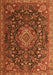 Serging Thickness of Machine Washable Medallion Orange Traditional Area Rugs, wshtr1223org