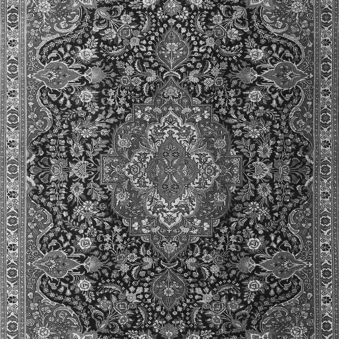Serging Thickness of Machine Washable Medallion Gray Traditional Rug, wshtr1223gry