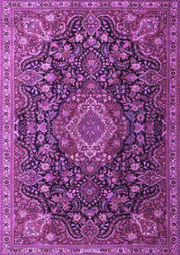 Medallion Purple Traditional Rug, tr1223pur