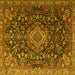 Square Medallion Yellow Traditional Rug, tr1223yw