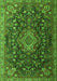 Serging Thickness of Machine Washable Medallion Green Traditional Area Rugs, wshtr1223grn