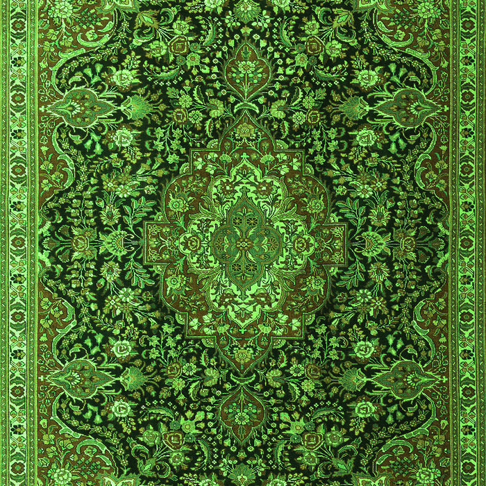 Serging Thickness of Machine Washable Medallion Green Traditional Area Rugs, wshtr1223grn