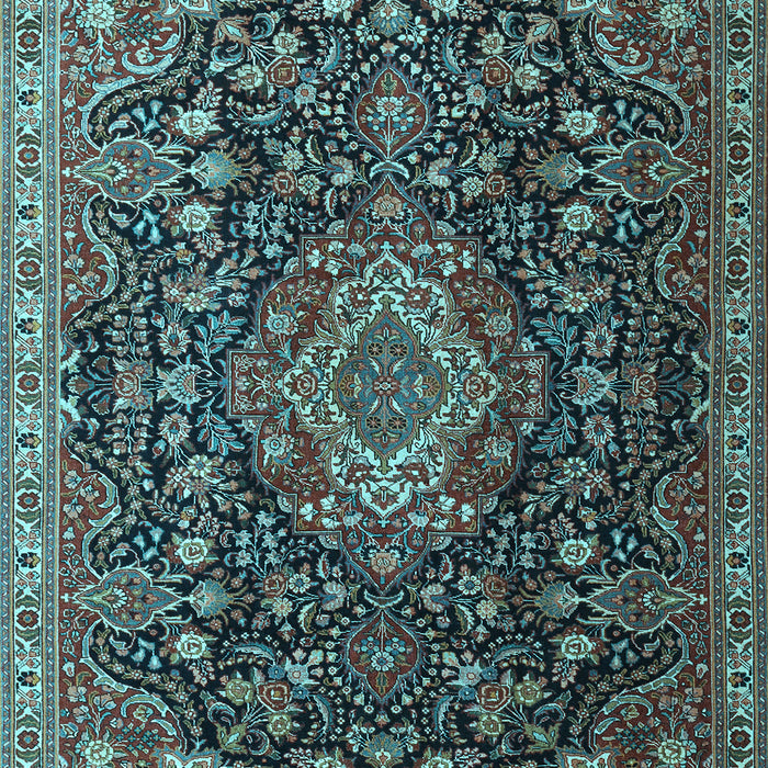 Medallion Light Blue Traditional Rug, tr1223lblu