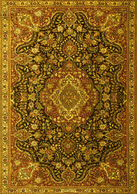 Medallion Yellow Traditional Rug, tr1223yw