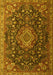 Medallion Yellow Traditional Rug, tr1223yw