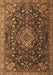 Medallion Brown Traditional Rug, tr1223brn