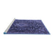 Sideview of Machine Washable Medallion Blue Traditional Rug, wshtr1223blu