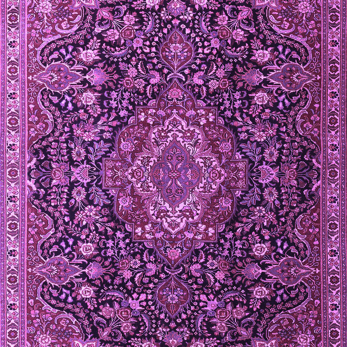 Machine Washable Medallion Purple Traditional Area Rugs, wshtr1223pur