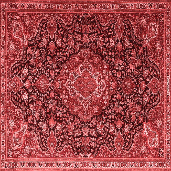 Machine Washable Medallion Red Traditional Rug, wshtr1223red