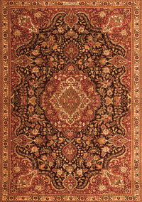 Medallion Orange Traditional Rug, tr1223org