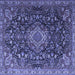 Square Medallion Blue Traditional Rug, tr1223blu