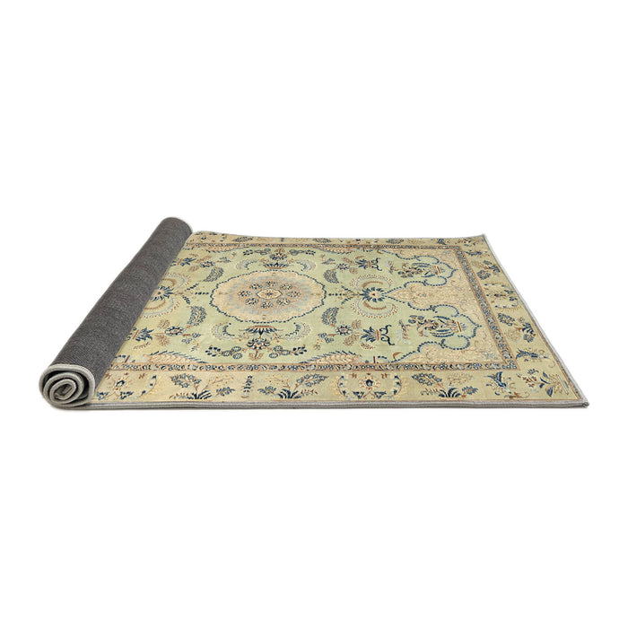 Sideview of Traditional Brown Gold Medallion Rug, tr1224