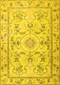 Medallion Yellow Traditional Rug, tr1224yw