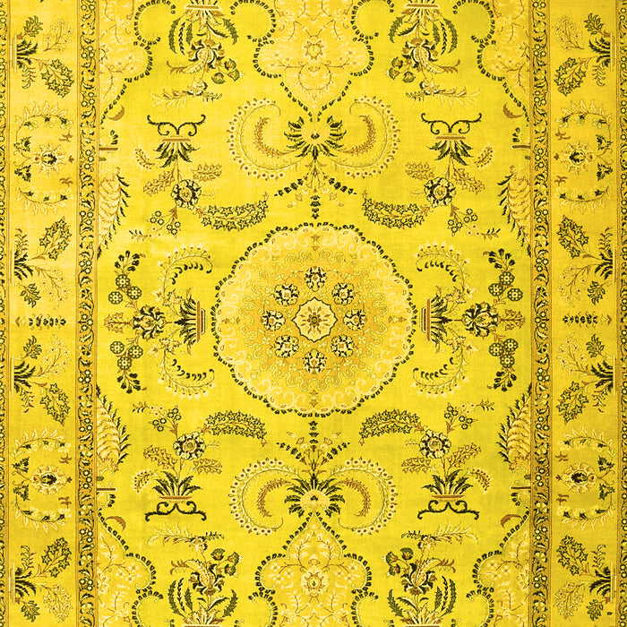 Medallion Yellow Traditional Rug, tr1224yw