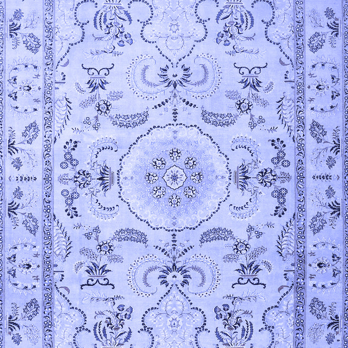 Machine Washable Medallion Blue Traditional Rug, wshtr1224blu