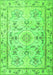 Medallion Green Traditional Rug, tr1224grn