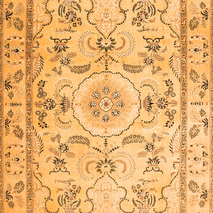 Serging Thickness of Machine Washable Medallion Orange Traditional Area Rugs, wshtr1224org