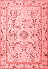 Medallion Red Traditional Rug, tr1224red