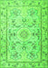 Serging Thickness of Machine Washable Medallion Green Traditional Area Rugs, wshtr1224grn