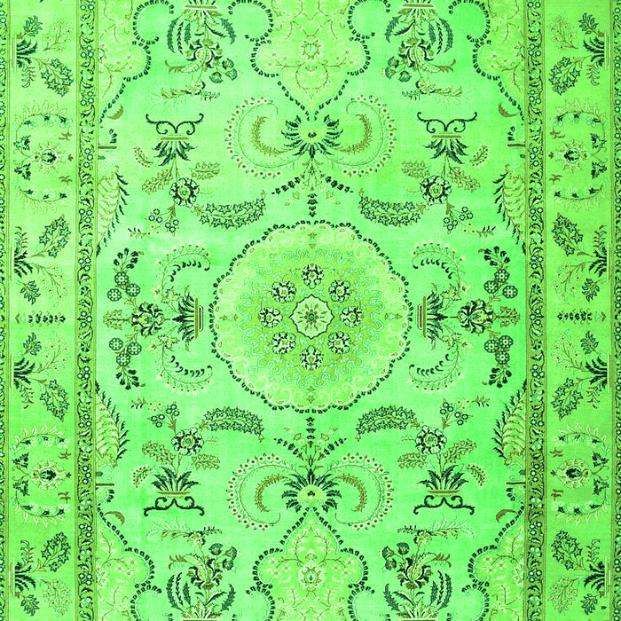 Serging Thickness of Machine Washable Medallion Green Traditional Area Rugs, wshtr1224grn