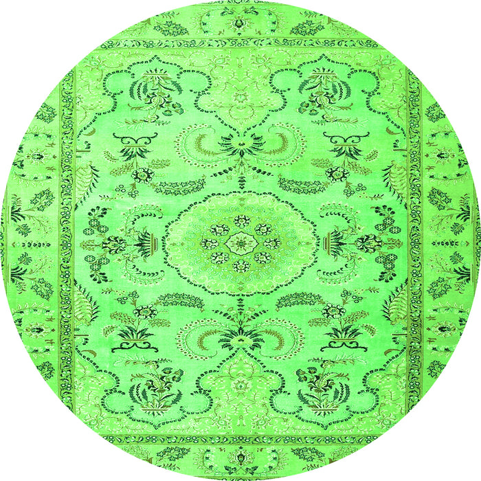 Machine Washable Medallion Green Traditional Area Rugs, wshtr1224grn