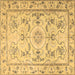 Square Medallion Brown Traditional Rug, tr1224brn