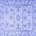 Square Medallion Blue Traditional Rug, tr1224blu