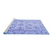 Sideview of Machine Washable Medallion Blue Traditional Rug, wshtr1224blu