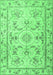 Machine Washable Medallion Emerald Green Traditional Area Rugs, wshtr1224emgrn