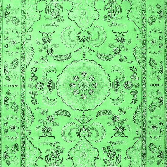 Machine Washable Medallion Emerald Green Traditional Area Rugs, wshtr1224emgrn