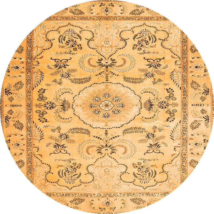Machine Washable Medallion Orange Traditional Area Rugs, wshtr1224org