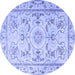 Round Medallion Blue Traditional Rug, tr1224blu