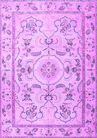 Medallion Purple Traditional Rug, tr1224pur